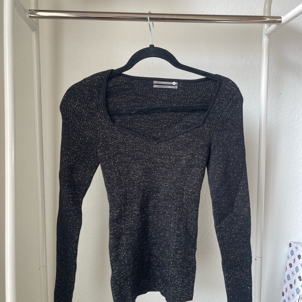 Anthropologie Long Sleeve Ribbed top Size Small